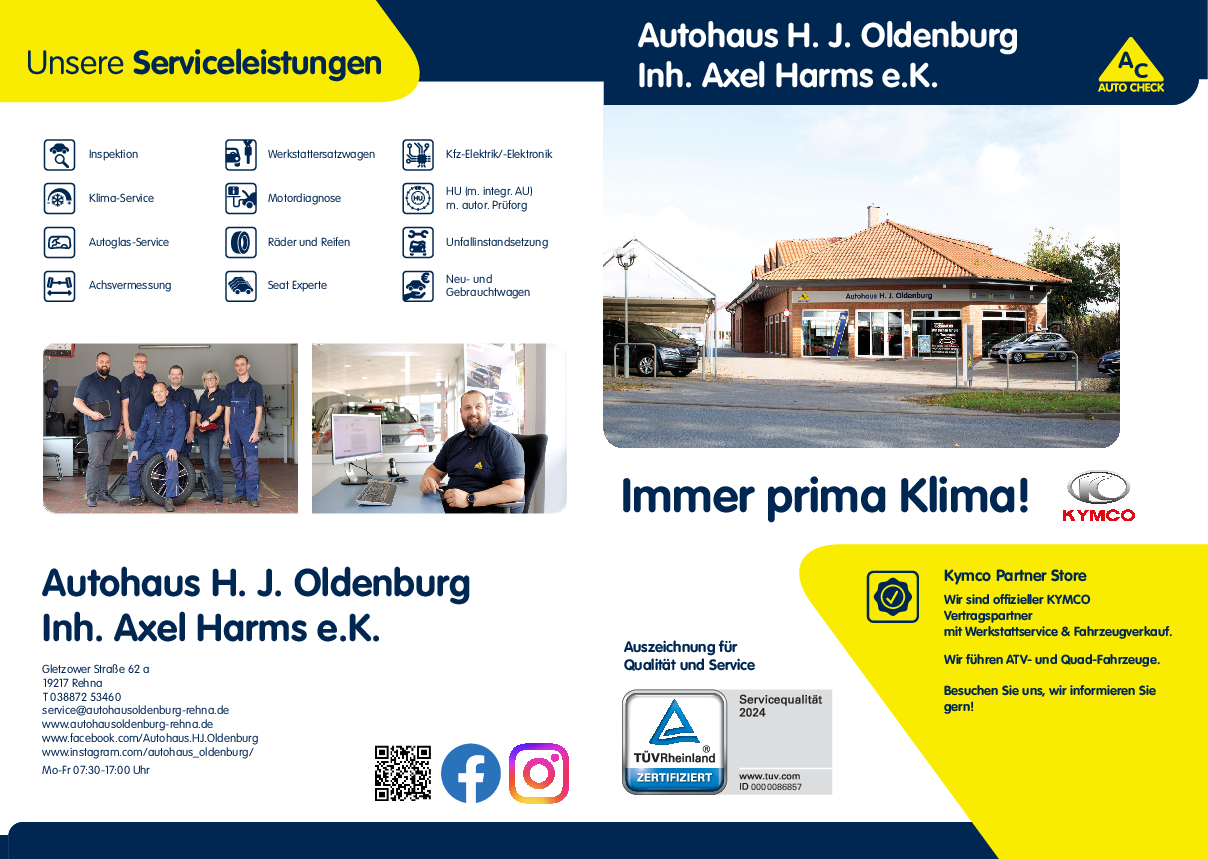 Werkstattprospekt von Autohaus H. J. Oldenburg Inh. Axel Harms e.K. Bild von Werkstattprospekt von Autohaus H. J. Oldenburg Inh. Axel Harms e.K.
